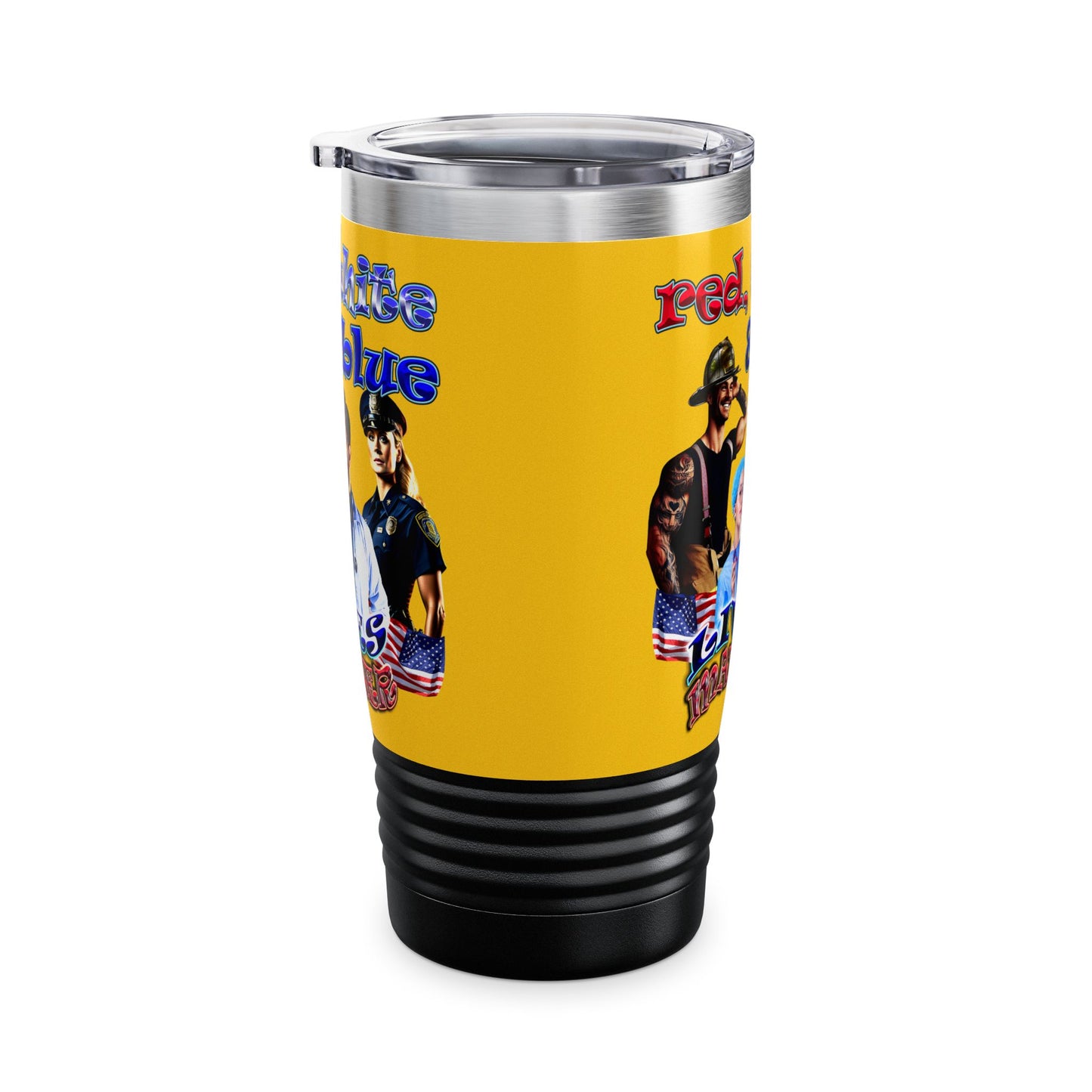 rw&b lives matter - Ringneck Tumbler, 20oz (yellow)