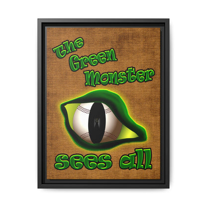 green monster - framed canvas art (brown papyrus)