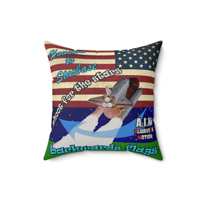 shoot for the stars - Faux Suede Square Pillow - ('snoops' background)