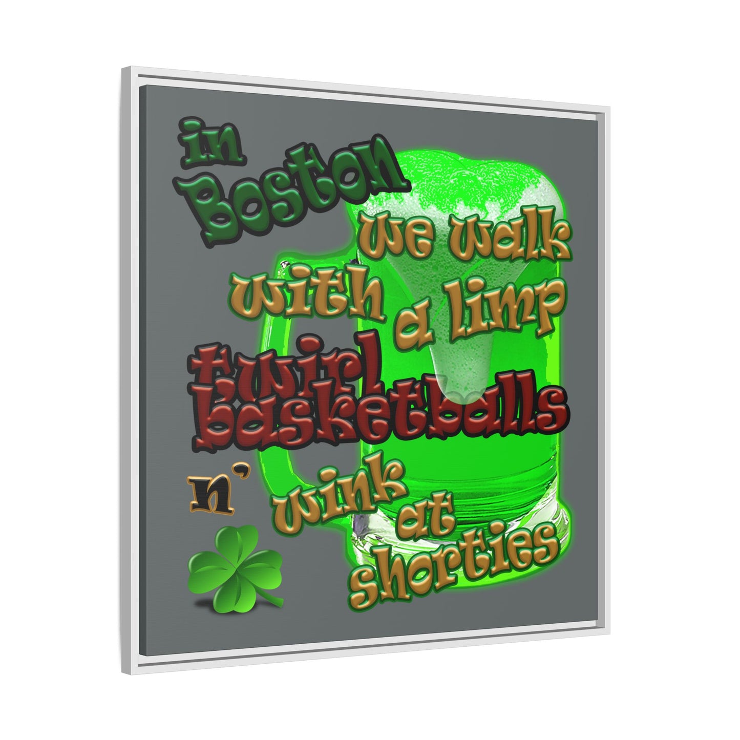 celtics logo - framed canvas art (dark grey)