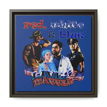 rw&b lives matter - framed canvas art (dark blue)