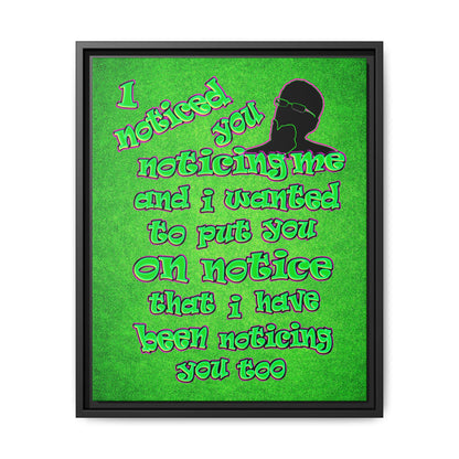 noticed you noticing - framed canvas art (green turf)