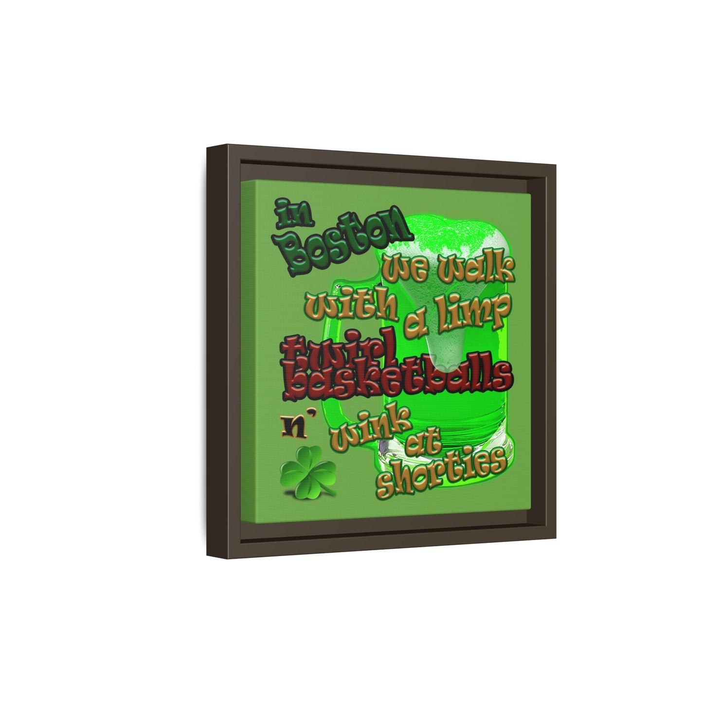 celtics logo - framed canvas art (green)