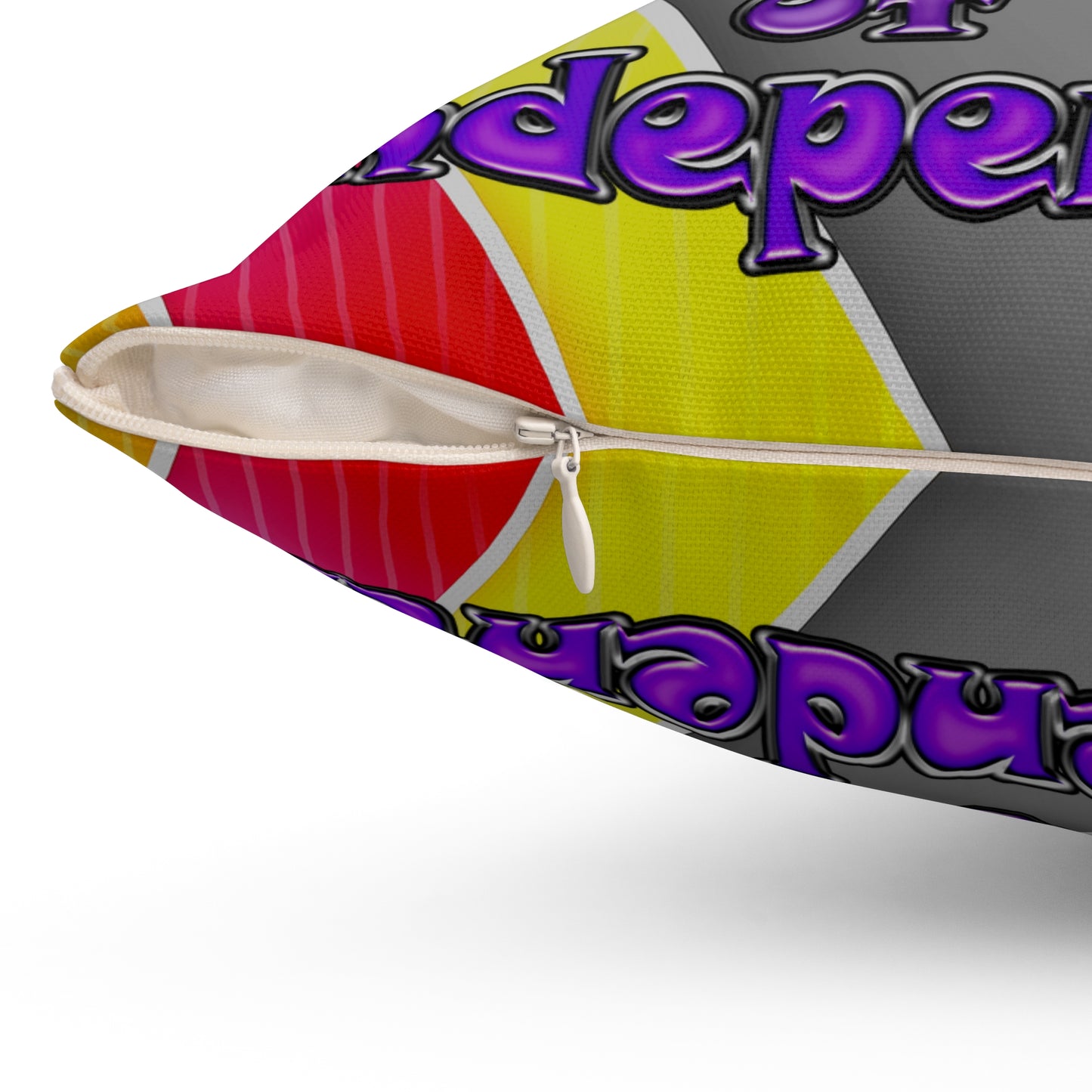 declaration of the independents - Spun Polyester Square Pillow - (rainbow split)