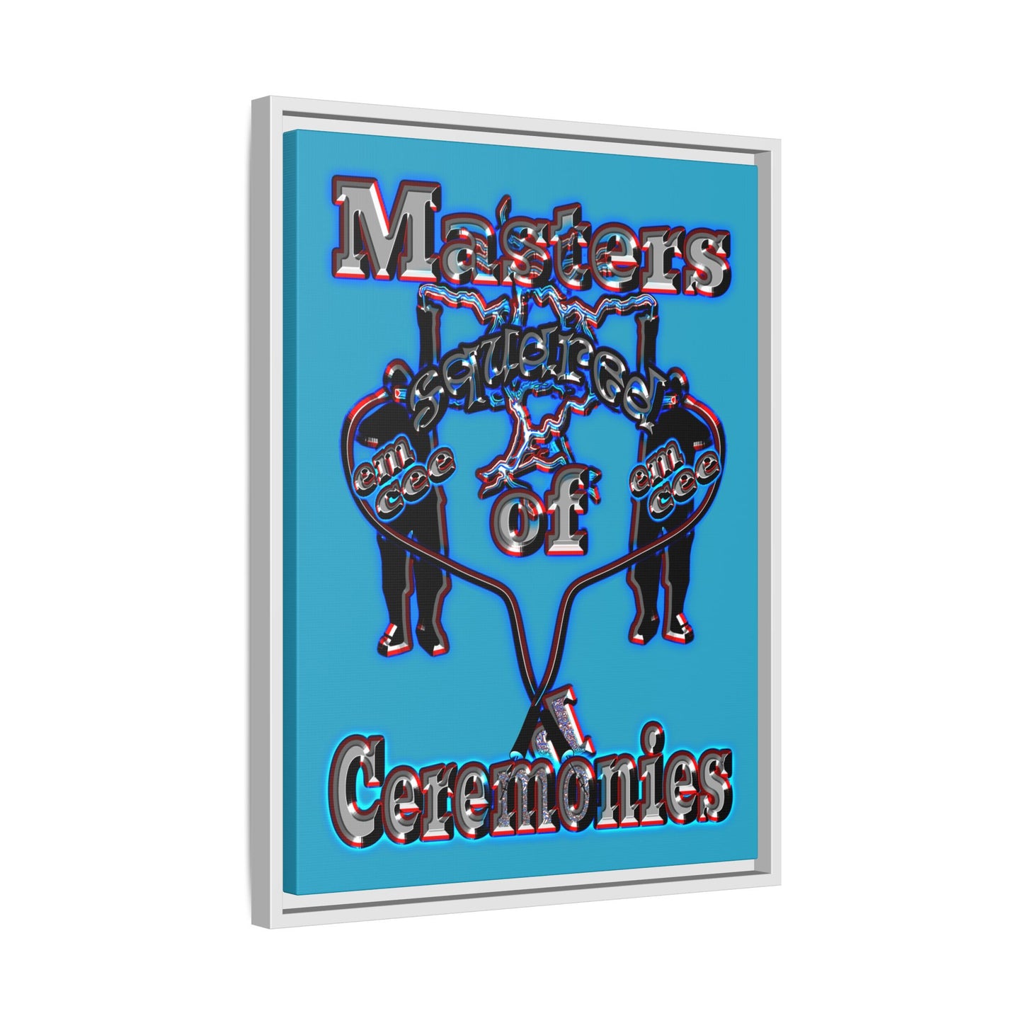 em cee squared - framed canvas art (turquoise)