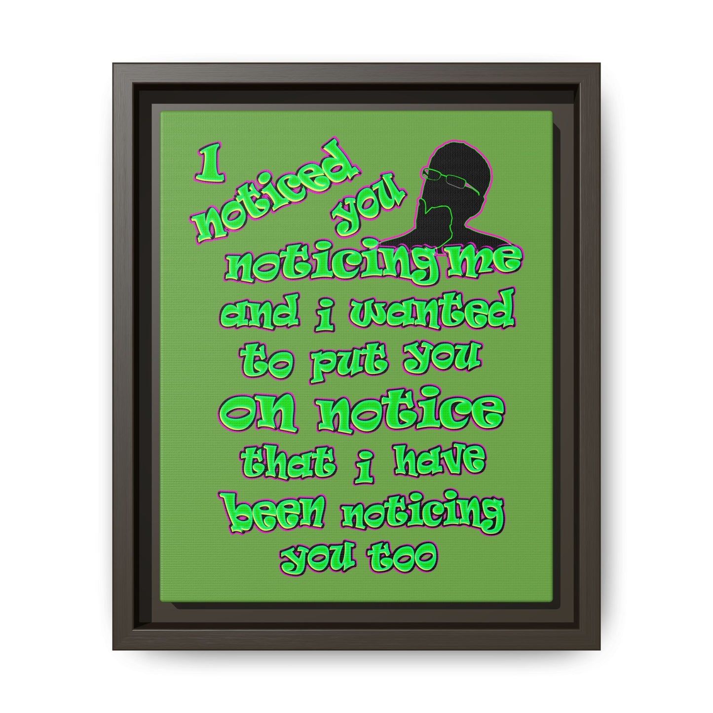 noticed you noticing - framed canvas art (green)