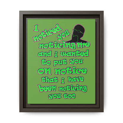 noticed you noticing - framed canvas art (green)