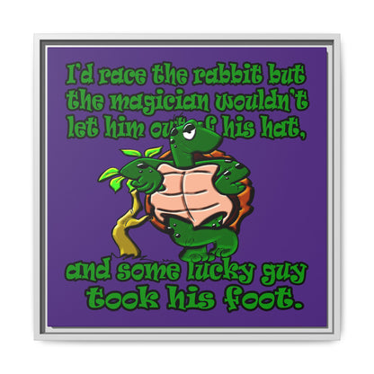 turtle race - framed canvas art (purple)