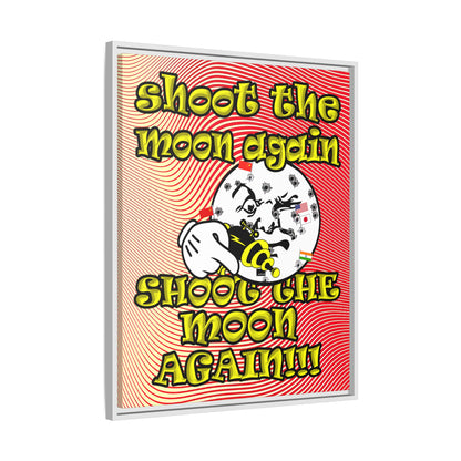shoot the moon again - framed canvas art (yellow-orange wave)