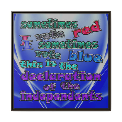 declaration of the independents - framed canvas art (blue-white wave)