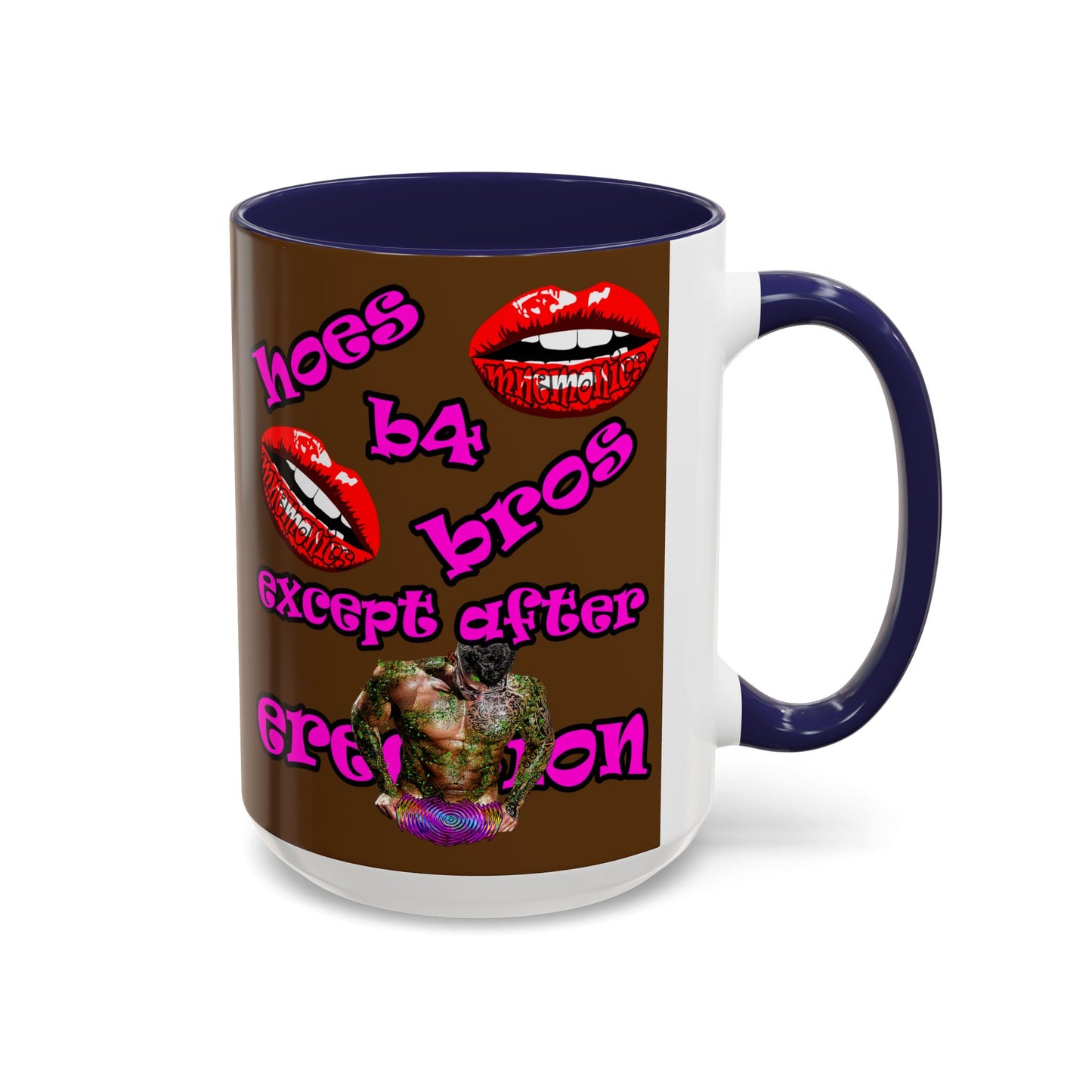 hoes b4 bros - Accent Mug (brown)