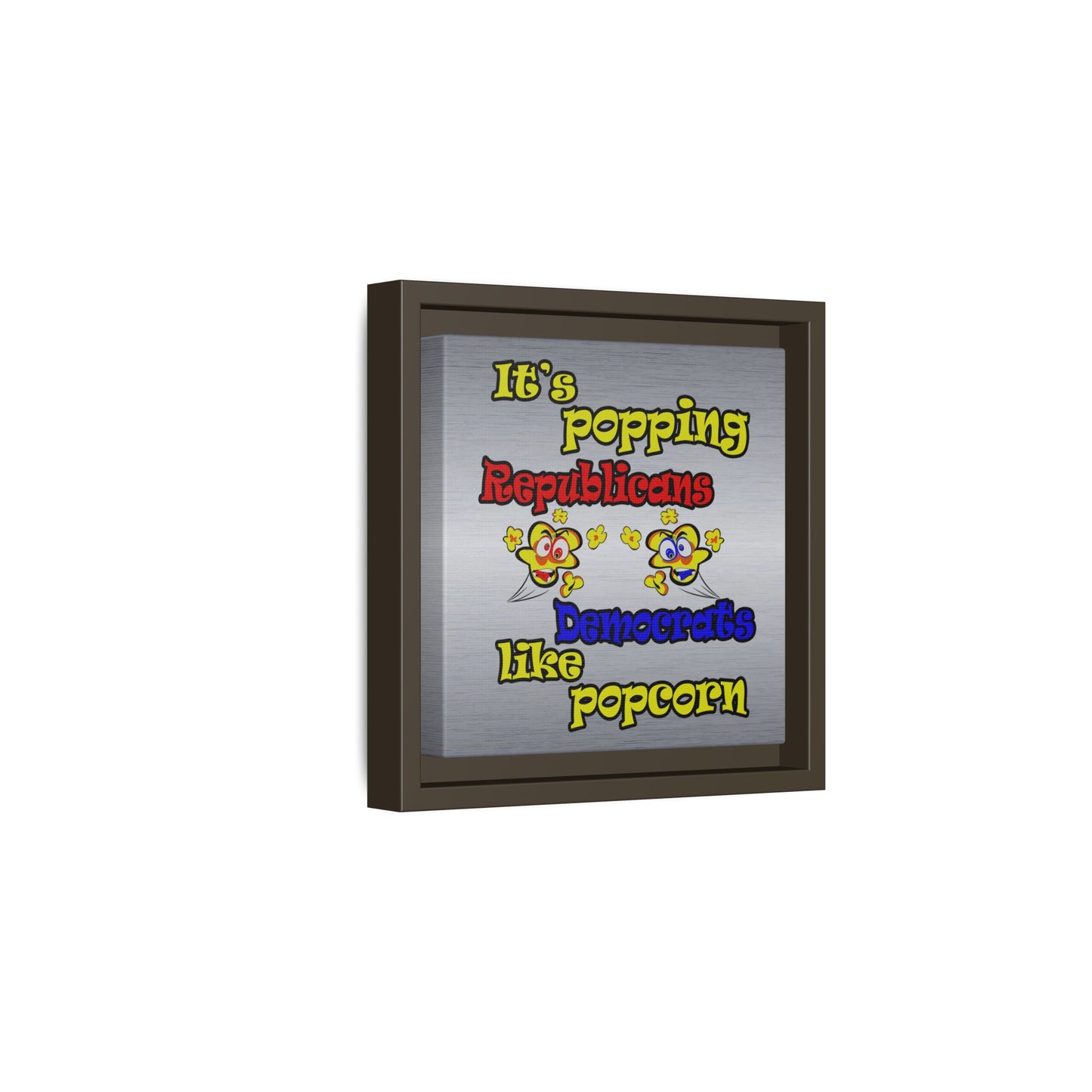 popping like popcorn - framed canvas art (brushed nickel)