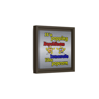 popping like popcorn - framed canvas art (brushed nickel)
