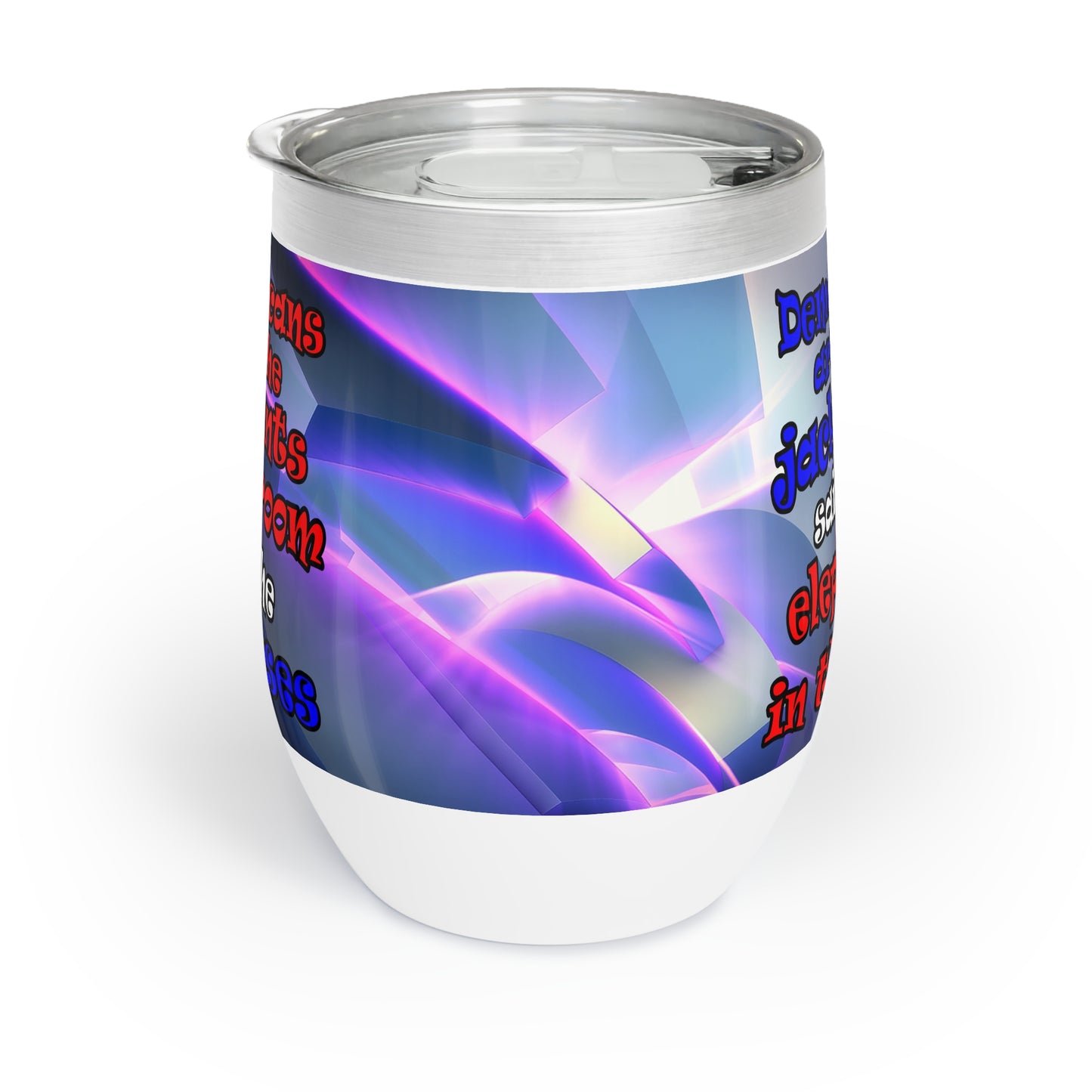 donkeys and elephants - Chill Wine Tumbler (grey-pink wave)