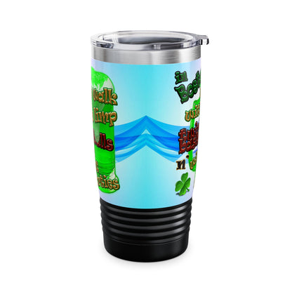celtics logo - Ringneck Tumbler, 20oz (light blue-pink wave)