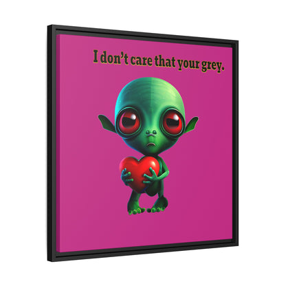 I don't care that your grey - framed canvas art (pink)