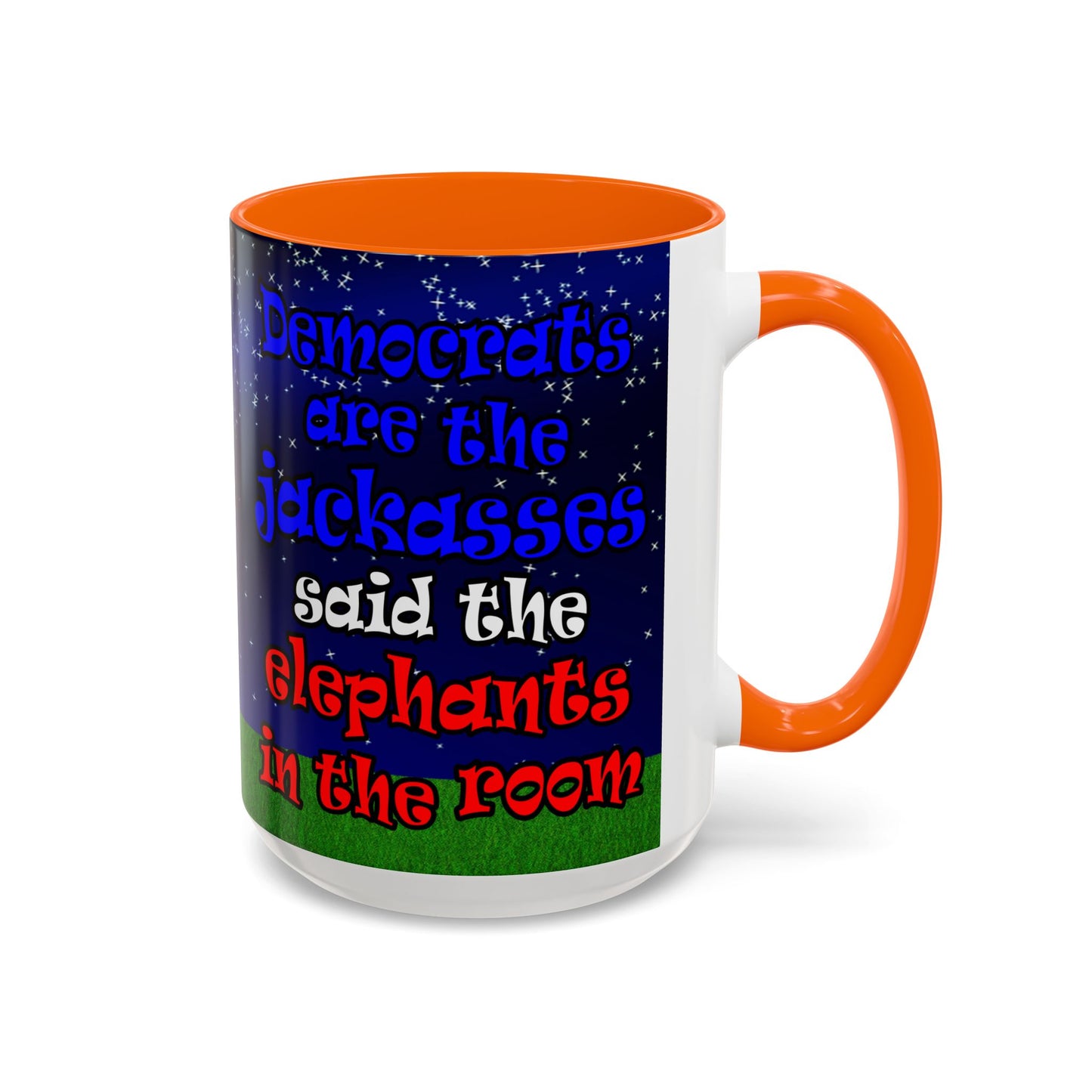donkeys and elephants - Accent Mug ('snoops' background)