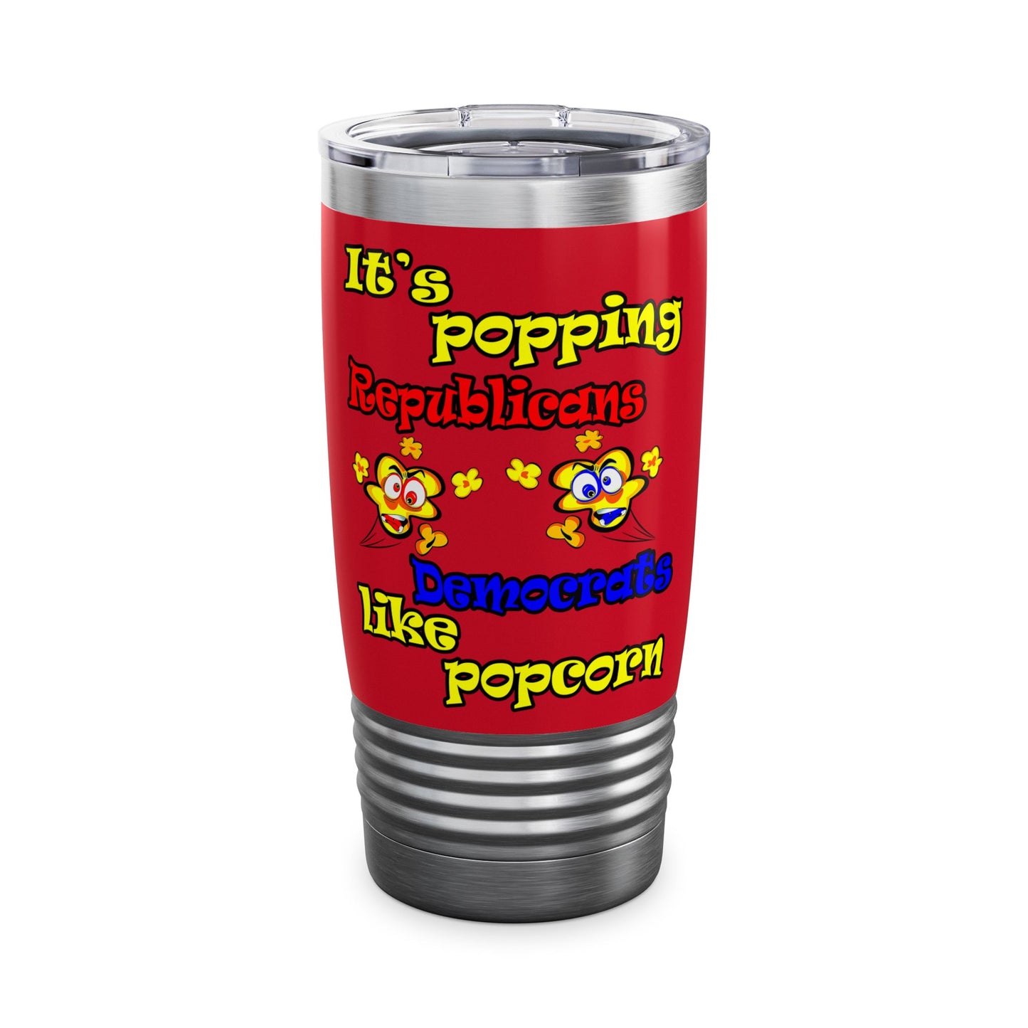 popping like popcorn - Ringneck Tumbler, 20oz (dark red)