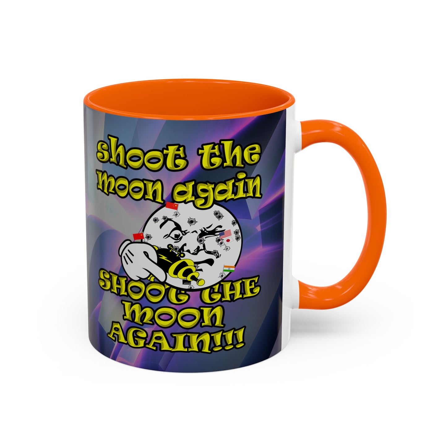 shoot the moon again - Accent Mug (grey-pink wave)