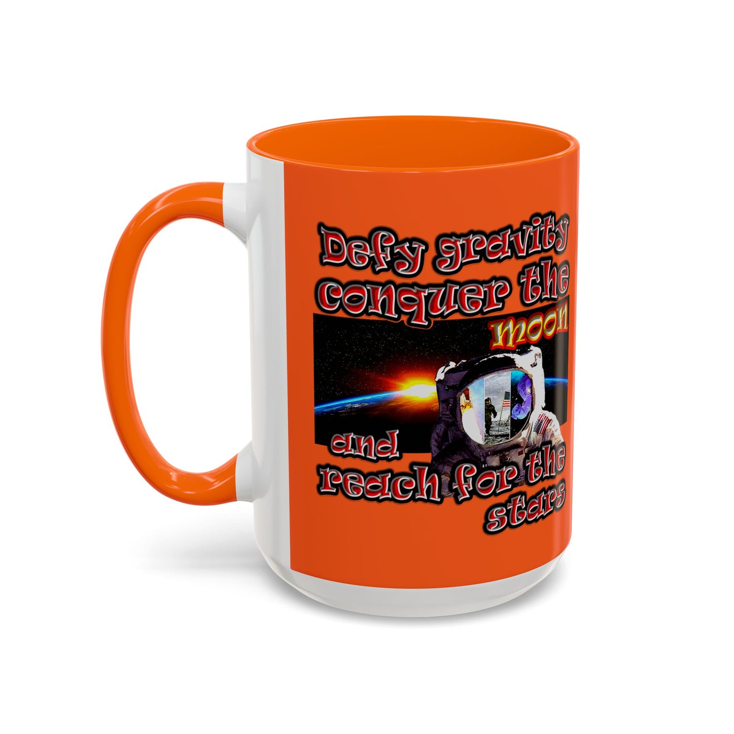 defy conquer reach - Accent Mug (orange)