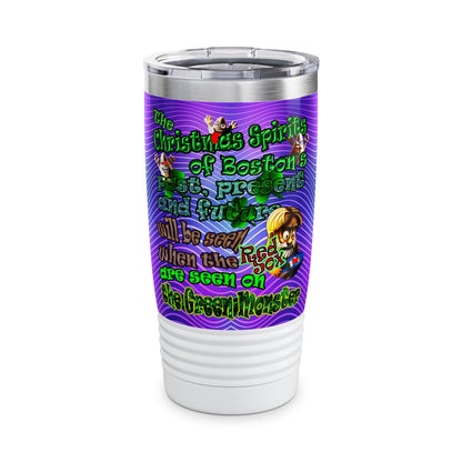 christmas spirits of boston - Ringneck Tumbler, 20oz (purple wave)
