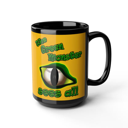 green monster - Black Mug (yellow)