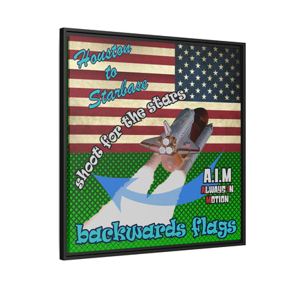shoot for the stars - framed canvas art (logo green)
