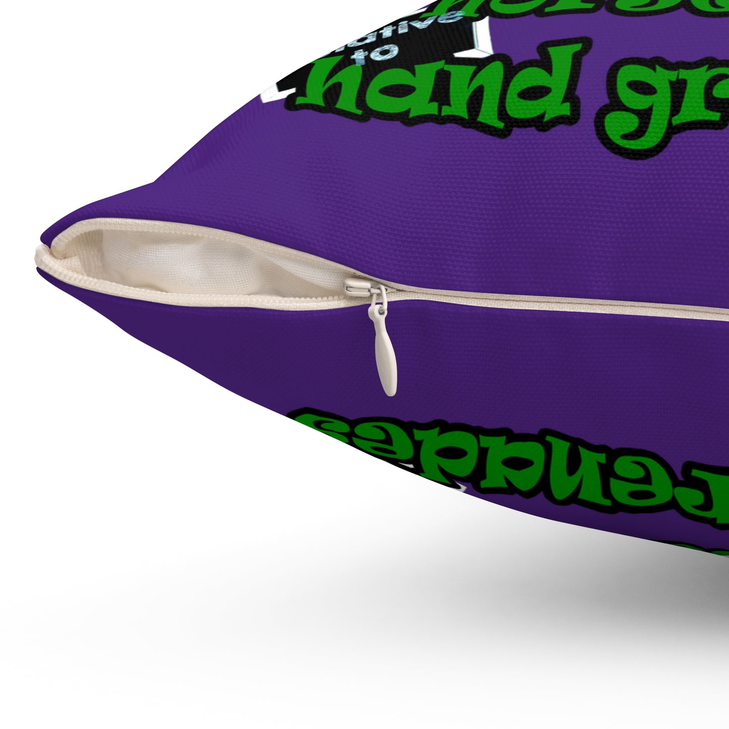 my luck - Spun Polyester Square Pillow - (purple)
