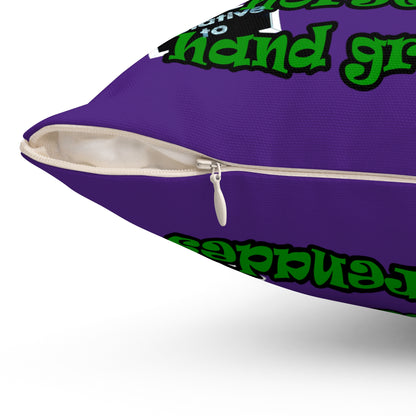 my luck - Spun Polyester Square Pillow - (purple)