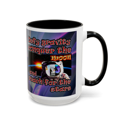 defy conquer reach - Accent Mug (grey-pink wave)