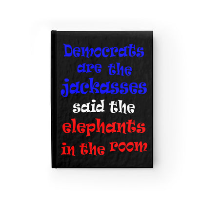 donkeys and elephants - journal-lined (black)