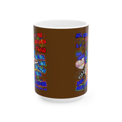 drop the beat - White Mug (brown)