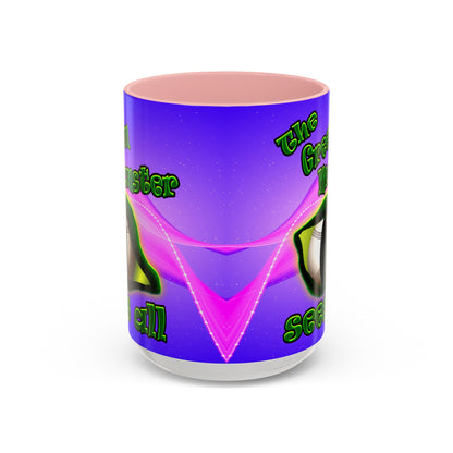 green monster - Accent Mug (purple-pink wave)