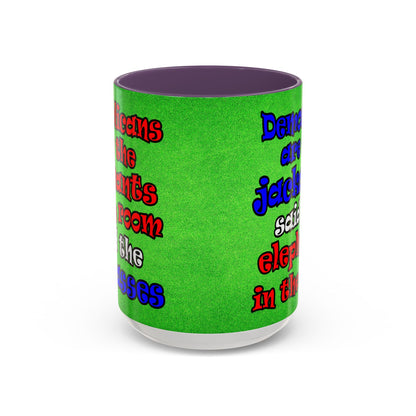 donkeys and elephants - Accent Mug (green turf)