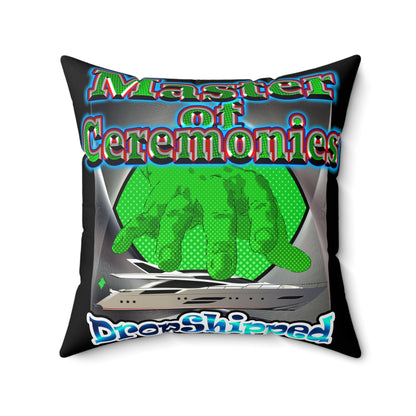 logo - Faux Suede Square Pillow - (black)