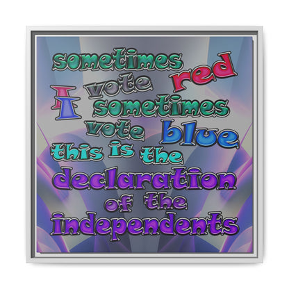 declaration of the independents - framed canvas art (grey-pink wave)