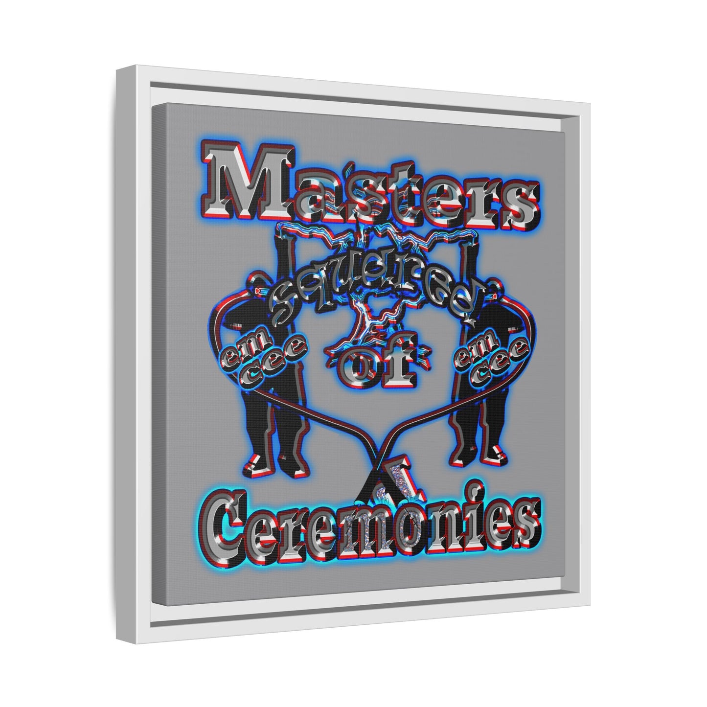 em cee squared - framed canvas art (grey)