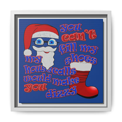 santa's shoes - framed canvas art (dark blue)