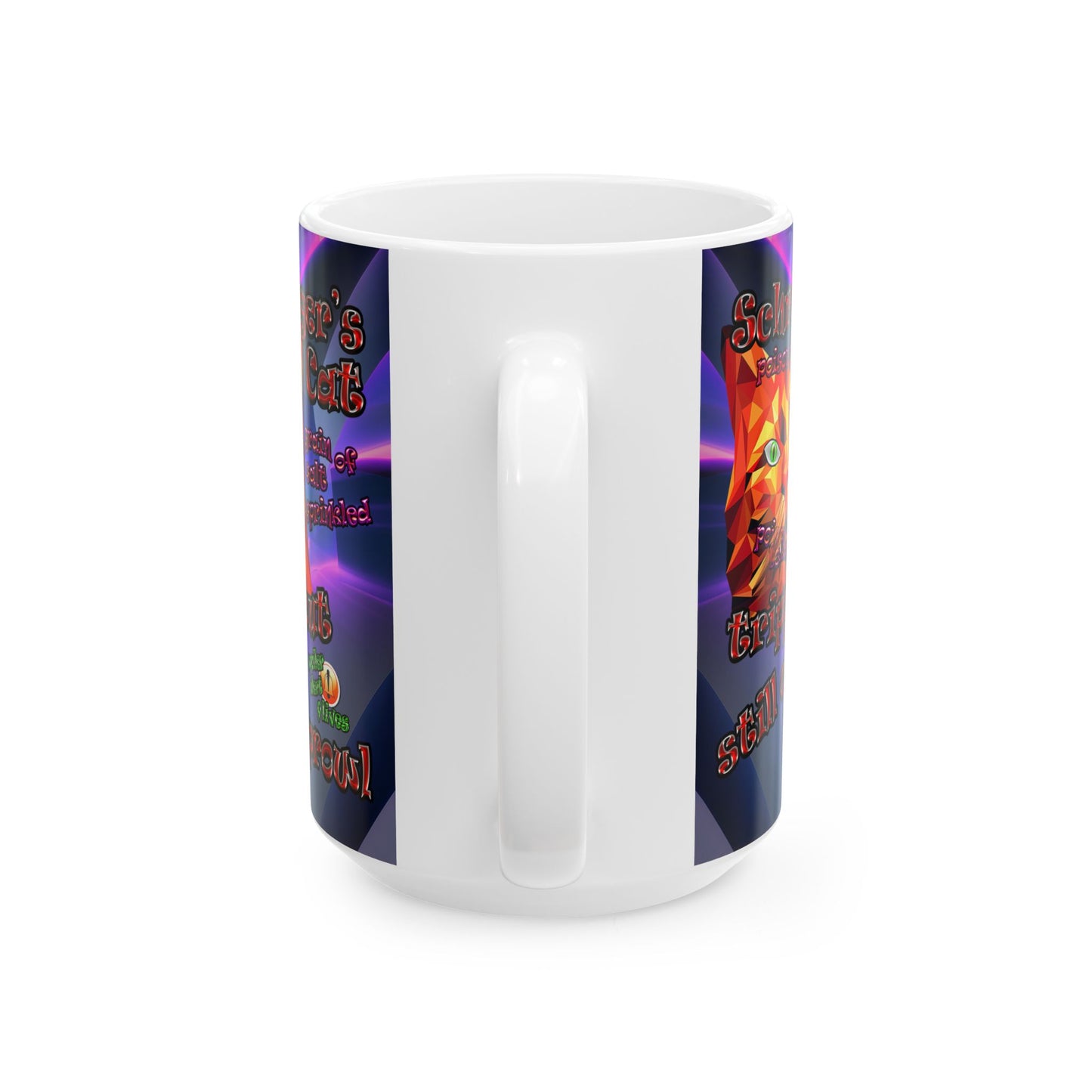 schrodinger's cat - White Mug (grey-pink wave)