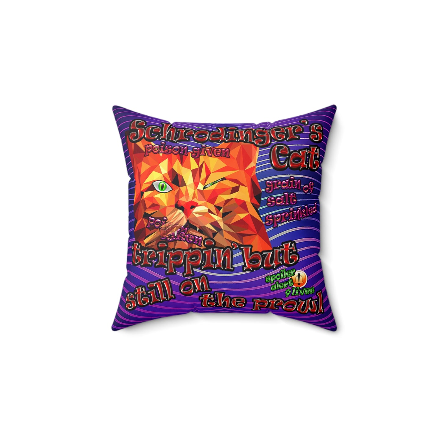 schrodinger's cat - Faux Suede Square Pillow - (purple wave)