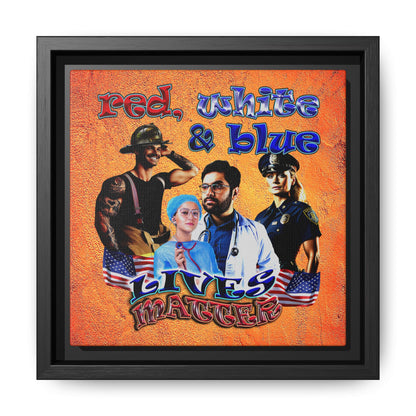 rw&b lives matter - framed canvas art (burnt orange)
