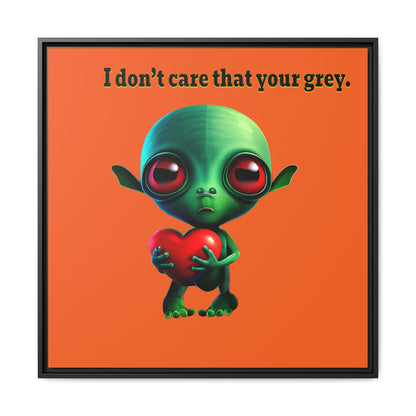 I don't care that your grey - framed canvas art (orange)
