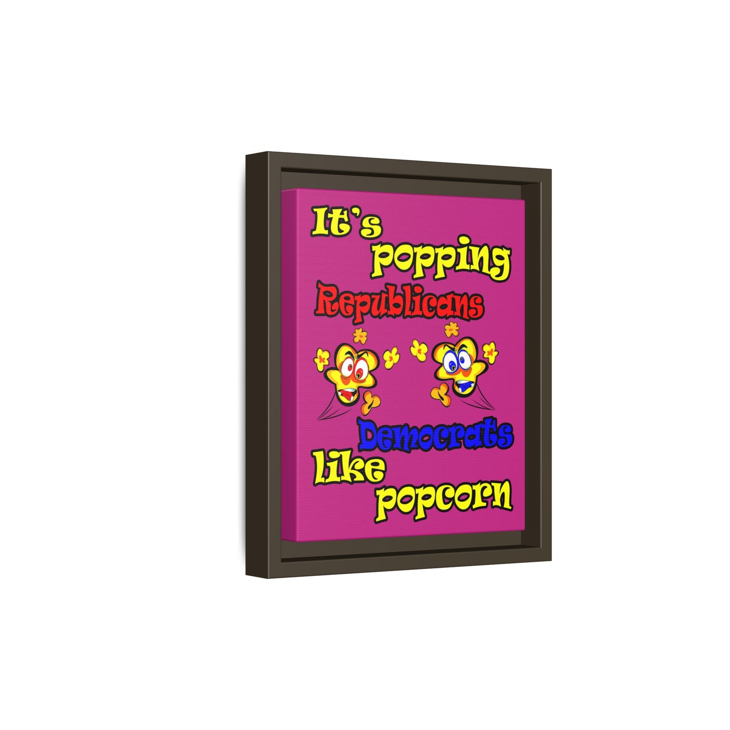 popping like popcorn - framed canvas art (pink)