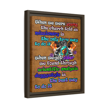 doggystyle - framed canvas art (brown papyrus)