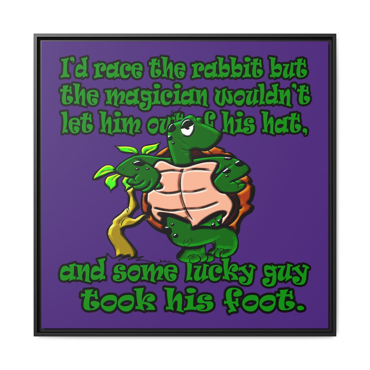turtle race - framed canvas art (purple)