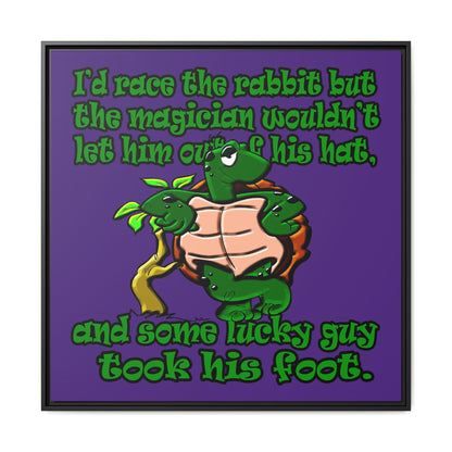 turtle race - framed canvas art (purple)