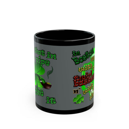 celtics logo - Black Mug (dark grey)