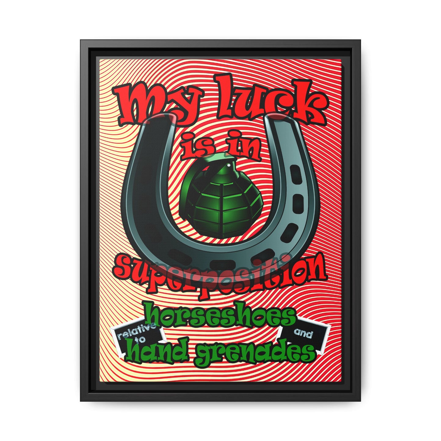 my luck - framed canvas art (yellow-orange wave)