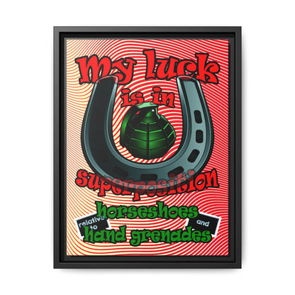my luck - framed canvas art (yellow-orange wave)