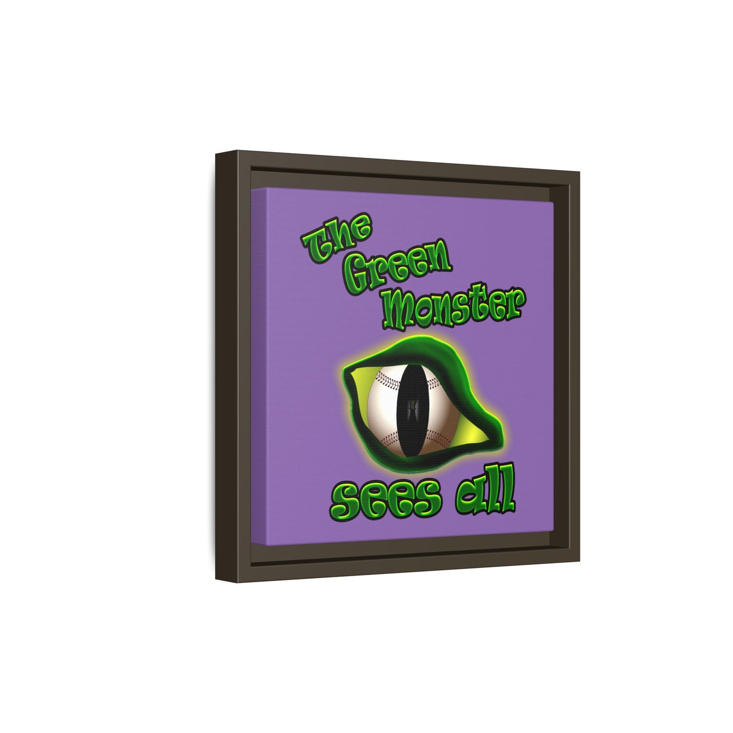 green monster - framed canvas art (light purple)